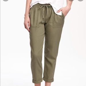 Old Navy olive linen pants